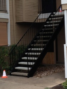 rain dampened stairs