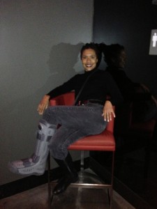 me sitting n red chair